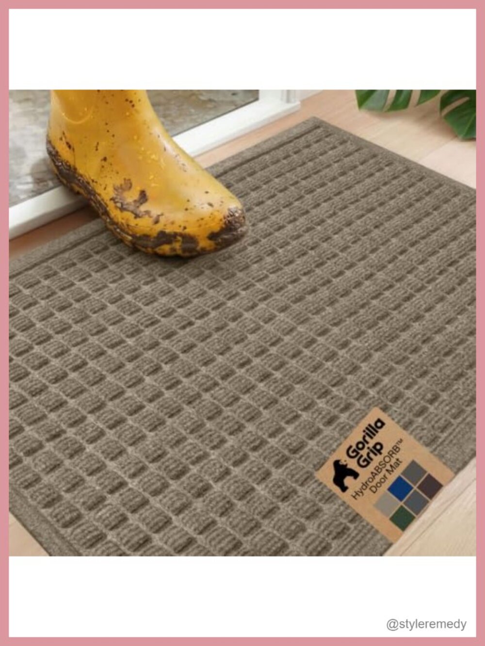 Ultra Absorbent HydroAbsorb Doormat Deep Grooves Rubber Backing 35x23